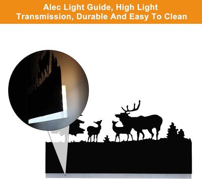 Wall Sconce LED Wall lamp, Indoor Wall Light with Cartoon Animal Pattern Design, Metal Acrylic Wall Lighting Glow Up and Down for Mirror Living Room Bedroom Hallway, 12W (Forest Deer)