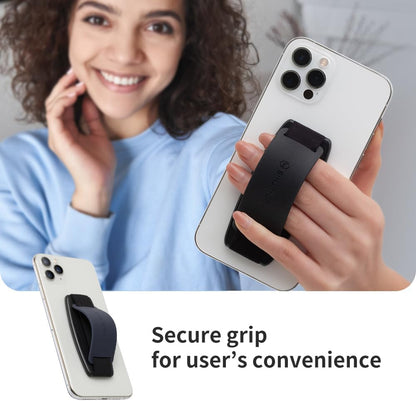 Sinjimoru Detachable Phone Grip Kickstand for Wireless Charging Compatible Phone Finger Holder for iPhone & Smartphones. Sinji Mount S-Grip Navy