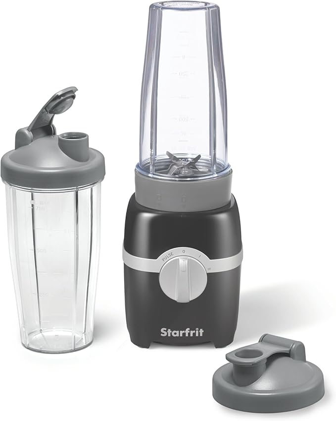 Starfrit Personal Blender - Two 828ml Cups - High, Low & Pulse Modes - 300W - Black