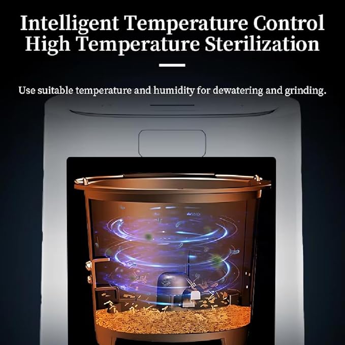 Electric Composter for Kitchen, 2.5L Smart Countertop Composter, Indoor Odorless Real-time Temperature Control, Turn Food Waste and Scraps into Dry Compost Fertilizer