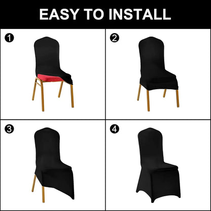 SUPERO Waterproof Spandex Chair Cover 12PCS, Stretch Dining Chair Covers, Polyester Outdoor Chair Covers, Protector Stretch Chair Cover for Party Universal, Banquet, Wedding Event, Hotel(Ivory)