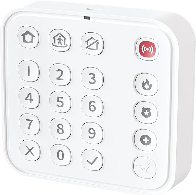 Arlo Wire-Free Keypad for Arlo Home Security System - Certified Accessory - Alarm Keypad, DIY Install, Built-in Siren, White - KB1001