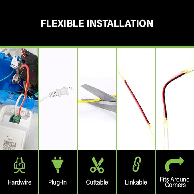 Feit Electric 16 ft LED COB Tape Light, 2950 Lumens Total, 3000K Bright White, Dimmable with Included Remote, Plug-in or Direct Wire Installation, Ultrathin Continuous Strip Lighting, TAPE192/COB/LED