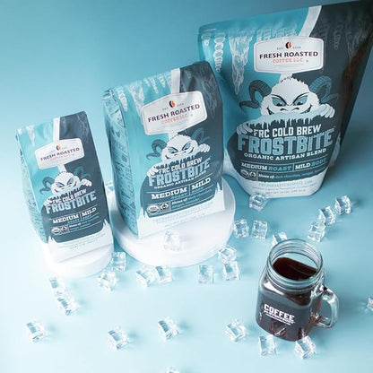 Fresh Roasted Coffee, Organic Frostbite Cold Brew | Mold & Myco 3rd Party Tested, USDA Organic, Kosher | Medium Roast | 2 lb Coarse Ground
