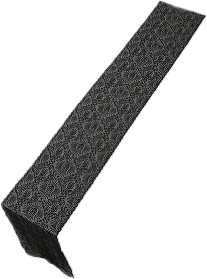 Halloween Black Lace Table Runner Ghost Hand Pattern Gothic Table Decorations Fireplace Mantel Scarf Halloween Indoor Party Tabletop Decor Supplies for Home Party 12×71 Inches