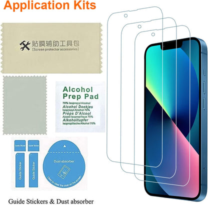 Anti Blue Light Screen Protector for iPhone 16e iPhone 14 iPhone 13 iPhone13pro [3 Pack] 6.1" 9H+ Anti Blue Light Tempered Glass, Anti-Scratch, Case Friendly