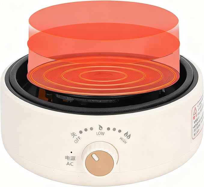 Tissting Electric Stove 500W 110V, Mini Electric Teapot Heater Stove Glass Tea Maker Hot Plates Burner Countertop Stoves for Ceramic Glass Kettle(White)