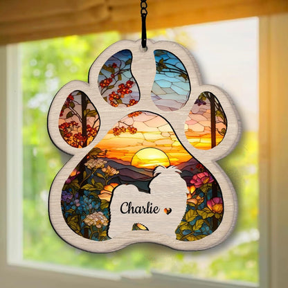 IZI POD Personalized Shih Tzu Suncatcher Dog Memorial Gifts, Custom Shih Tzu Ornament Christmas Tree, Pet Remembrance Gift, Loss of Dog Sympathy Gift, Pets Memorial Ornament, Pet Loss Suncatcher