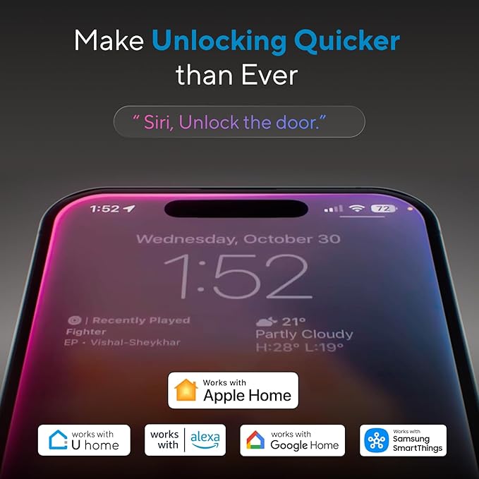 ULTRALOQ Bolt Fingerprint Smart Lock with Door Sensor, Built-in WiFi, Works with Apple Home, Alexa, Google, SmartThings, Keyless Entry Deadbolt with App, Code, Remote Control, Auto-Lock, BHMA Cert.