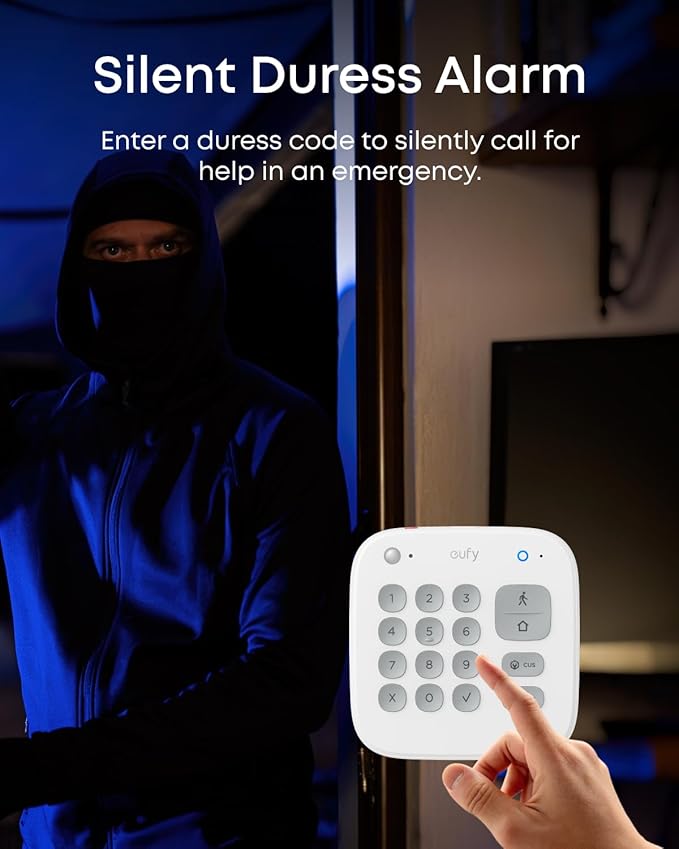 eufy Keypad E10, Quick and Convenient Arming/Disarming, Covert Duress Alarm, One-Touch SOS Alert, Requires HomeBase 2, 3 or Pro