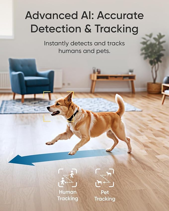 eufy Security Indoor Camera E30, Latest Generation, 4K UHD Security Camera, Pet/Dog/Baby Camera with Phone app, Color Night Vision, Human/Pet Auto Tracking, 360° Coverage, Works with Homekit, White