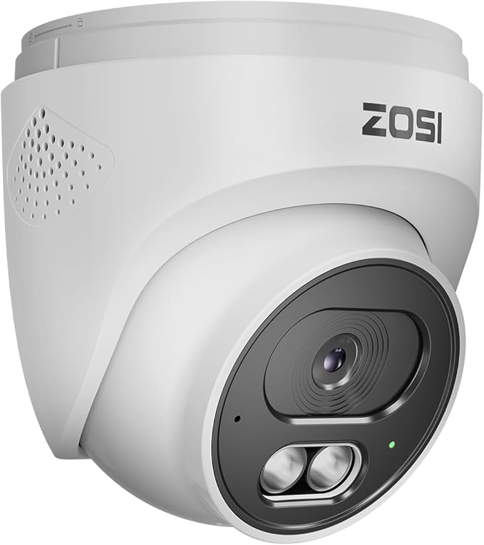ZOSI C220 4K UHD 8MP Add-On PoE IP Camera Outdoor Indoor, Surveillance Security Camera for Home, AI Person/Face/Vehicle Detection, One-Way Audio, 100ft IR Night Vision, Only Work with ZOSI PoE NVR