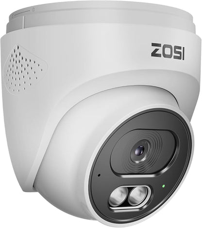 ZOSI C220 4K UHD 8MP Add-On PoE IP Camera Outdoor Indoor, Surveillance Security Camera for Home, AI Person/Face/Vehicle Detection, One-Way Audio, 100ft IR Night Vision, Only Work with ZOSI PoE NVR