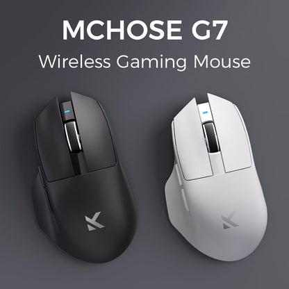 G7 Lightweight Ergonomic Wireless Mouse, PAW3311 12K DPI Sensor, Tri-Mode Connection, Wireless/Wired 1K Polling, 55g Weight, 800mAh Bettery (Black)