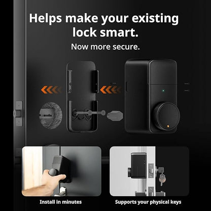 SwitchBot Smart Lock Pro (Silver), Keyless Deadbolt Retrofit for Existing Deadbolts, No-Drill for Renters, Auto-Lock, Add Hub (Sold Separately) for Matter/Siri, Alexa, Google