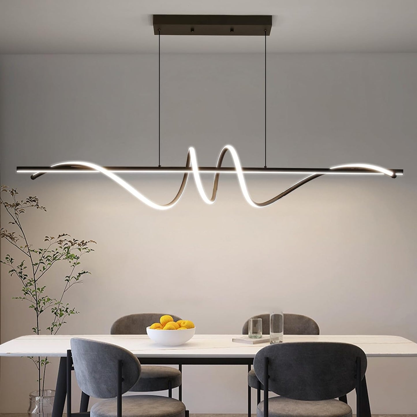 Modern Chandelier, Dimmable LED Pendant Light, Ring Chandelier for Living Room, Dining Room, Kitchen, Bedroom