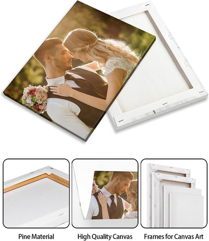 AbcCustomize Canvas Prints with Your Photos，Custom Canvas Wall Art for Bedroom, Living Room, Farmhouse Decor，Personalized Gifts Canvas Prints for Family，Friend，Lover，Pet