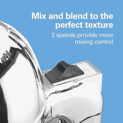 Hamilton Beach DrinkMaster Electric Drink Mixer, Retro Milkshake Maker & Milk Frother, 2 Speeds, Extra-Large 28 oz. Stainless Steel Cup, Classic Chrome