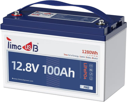 12V 100Ah Pro LiFePO4 Battery, Grade A Battery Cells, Group 31 Deep Cycle Lithium Battery, Built-in 100A BMS, 10-Year Lifetime, Perfect for RV, Solar Home System and Off-grid Application