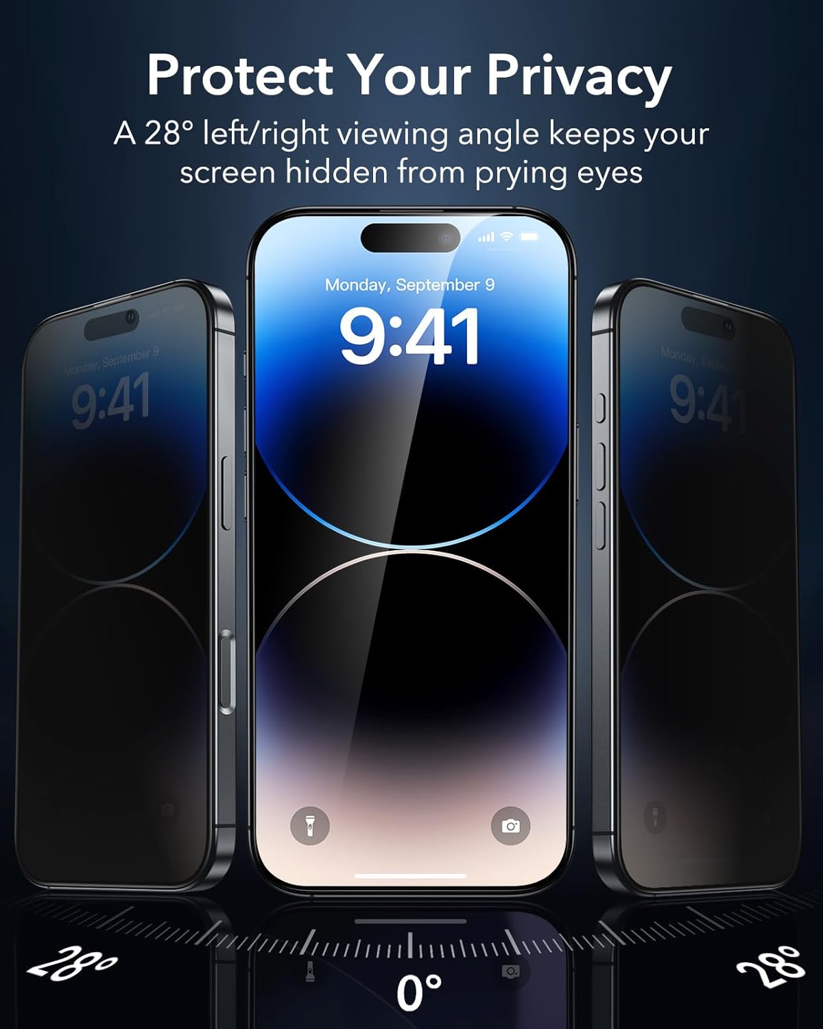 ESR 3 Pack for iPhone 14 Pro Privacy Screen Protector, Anti-spy Tempered-Glass Privacy Screen Protector with Flawless Fit Tray