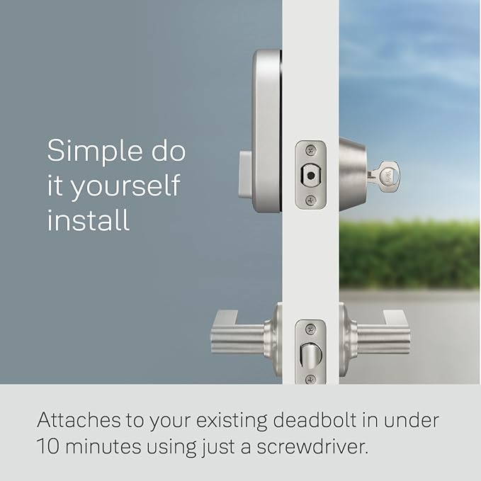 Yale Approach Smart Wi-Fi Deadbolt Retrofit Smart Lock, Unlimited Virtual Keys, App Remote Control, Keyless Entry - Silver