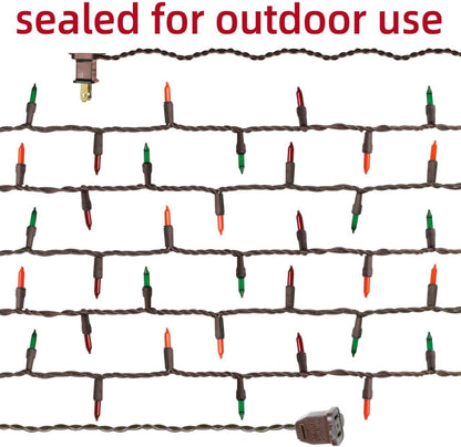 Brown Wire,Multicolor,Incandescent Bulb 100 Mini String Lights for Indoor Halloween Tree Home Garland Birthday Wedding Party Festival Decoration