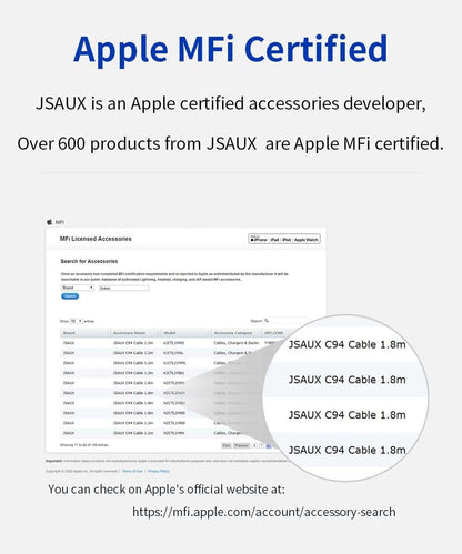 JSAUX Apple MFi Certified Lightning Cable 4ft, iPhone Charger Cable Nylon Braided Heavy Duty, Upgraded C89 USB Lightning Cord for iPhone 11 Xs Max X XR 8 7 6s 6 Plus SE 5 5s, iPad, iPod-Red