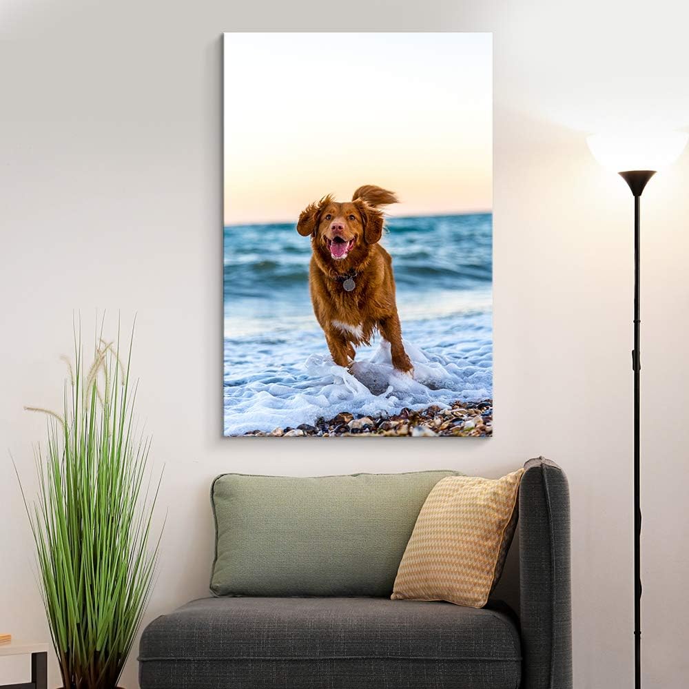 NWT Custom Canvas Prints with Your Photos for Pet/Animal, Personalized Canvas Pictures for Wall to Print Framed 18x12 inches