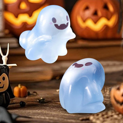 32 Sets Halloween Mini Ghost Figures with Box, Glow in The Dark Mini Resin Ghosts, Luminous Ghost Miniature Resin Figurines for Halloween Party Favors (12PCS)