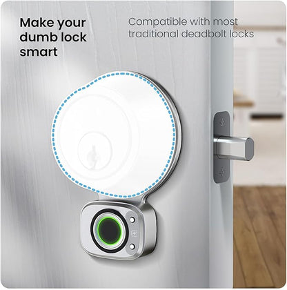 Lockly Access Touch, 3D Biometric Fingerprint Sensor, Retrofit Smart Lock, Turn Any Deadbolt Into a Smart Lock (Satin Nickel)