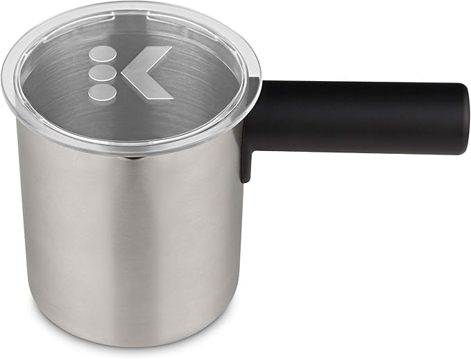 Keurig K-Mini Single Serve Coffee Maker, Black & Works Non-Dairy Milk, Hot and Cold Frothing, Compatible K-Café Coffee Makers Only,34 ounce, Charcoal Frother