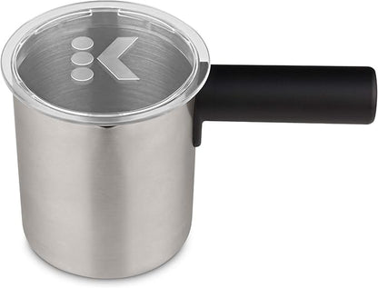 Keurig K-Mini Single Serve Coffee Maker, Black & Works Non-Dairy Milk, Hot and Cold Frothing, Compatible K-Café Coffee Makers Only,34 ounce, Charcoal Frother