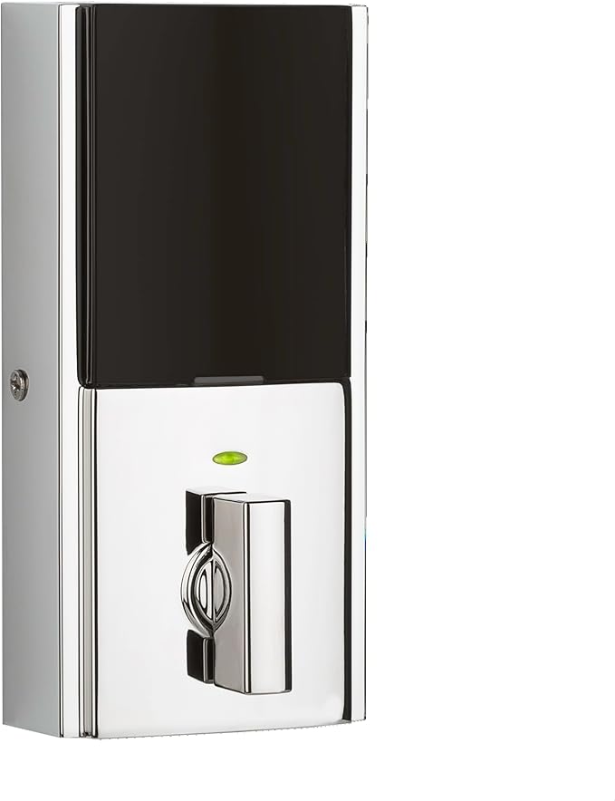 Kwikset 914 Contemporary Keypad SmartCode Electronic Deadbolt Smart Lock featuring SmartKey Security and ZigBee 3.0 Technology in Polished Chrome