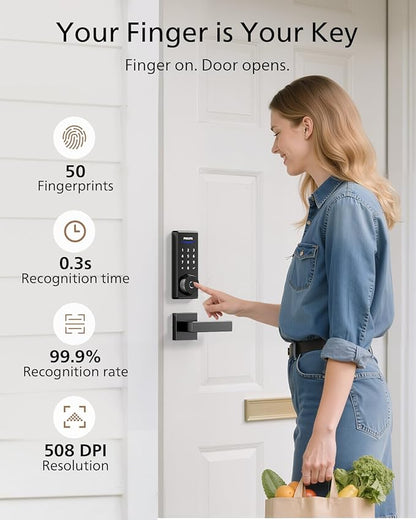 Philips Fingerprint Smart Lock, Keyless Entry Door Lock, Smart Door Locks for Front Door, Keypad Deadbolt, APP Control, 9-Month Long Battery