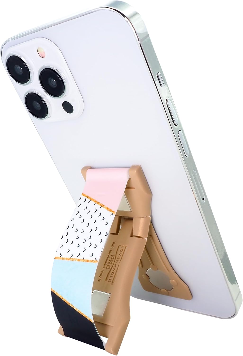 LOVEHANDLE PRO Premium Phone Grip - Silicone Phone Strap - Magnetic Phone Mount and Kickstand for Smartphone and Tablet - Kaleidoscope Silicone