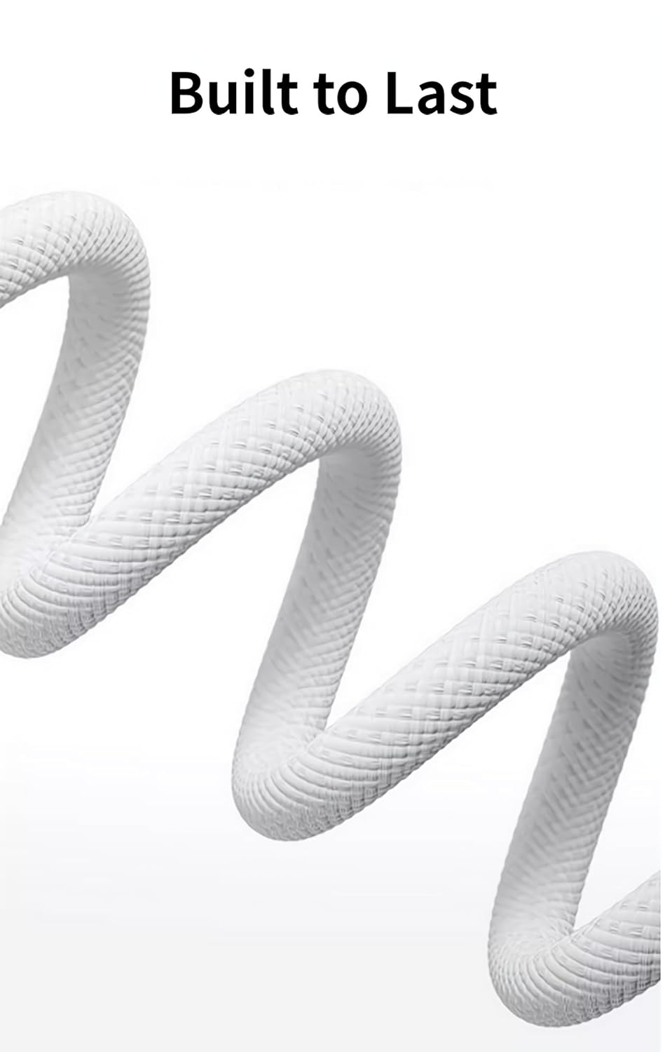 Woven iPhone 16 Pro Max Charger Cable, [MFi Certified] USB A to USB C Cord Fast Charging for Apple iPhone 15 Pro Max/16 Plus/iPhone 16Pro, iPad Air 5, USB to Type C Carplay Charge Wire (6.6ft, White)