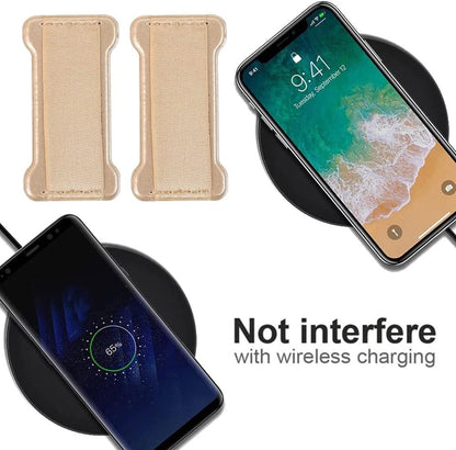 Cell Phone Finger Grip Strap Holder for Hand, Finger Strap Phone Holder, New Slim Finger Loop Selfie Grip Compatible with Most Smartphones - 2Pack(Black Gold)
