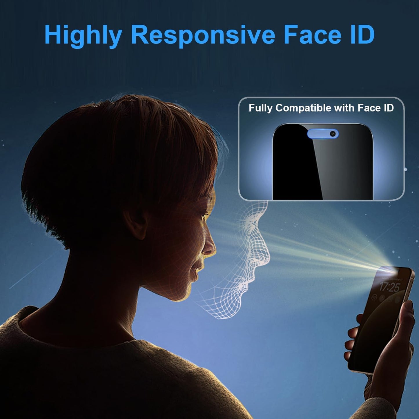 OneFish for iPhone 15 Pro Privacy Screen Protector, 4-Way 360° Anti-Spy Tempered Glass, 9H Hardness, HD Clear Anti-Fingerprint 3D Curved Edges, Case-Friendly & Easy Installation [2 Pack]