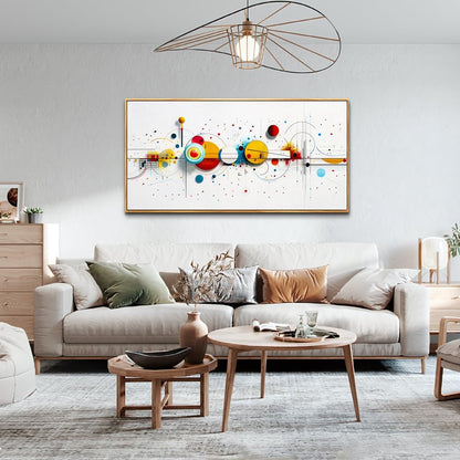 KELIYUAN Large Canvas Wall Decor For Living Room Wall Art For Bedroom Office Murals Abstract geometric drawing Artwork For Modern Stretched and Framed Beach Posters Home Decor Aesthetics 24"X48"