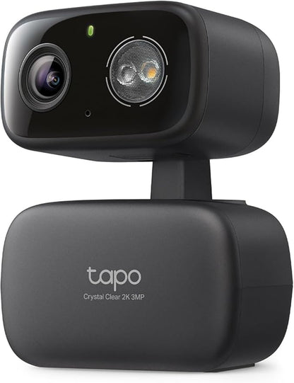 Tapo 2K Indoor/Outdoor Pan/Tilt Wired Security Camera - Baby Monitoring, Person & Baby Cry Detection, 360° Motion Tracking, Color Night Vision, Subscription-Free Local Storage or Optional Cloud, C217