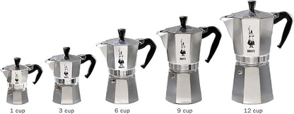 Bialetti - Moka Express: Iconic Stovetop Espresso Maker, Makes Real Italian Coffee, Moka Pot 3 Cups (4.3 Oz - 130 Ml), Aluminium, Silver