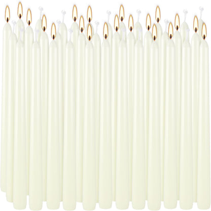 20 Pack Ivory Taper Candles 12 Inch Tall 3/4 Inch Thick Burn 10 Hours
