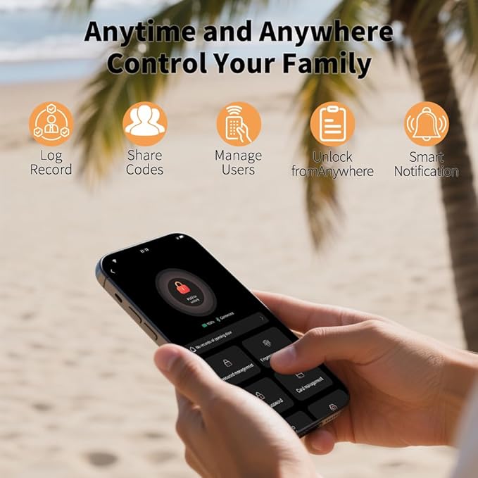 Smart Keyless Entry Door Lock, Smart Locks for Front Door, Works with APP Remote Control, Alexa, Google, Siri, Auto Unlock, keypad deadbolt, WiFi, Fingerprint Door Lock