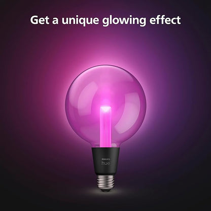 Philips Hue Lightguide G40 Large Globe Smart LED Bulb Handblown Glass - Color Changing Light - Compatible with Amazon Alexa, Apple HomeKit and Google Assistant - Bluetooth and Hue Bridge Compatible
