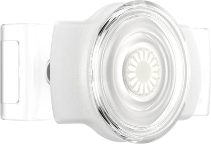 PopSockets Phone Grip Slide for Phones and Cases, Sliding Phone Grip with Expanding Kickstand - Clear on White