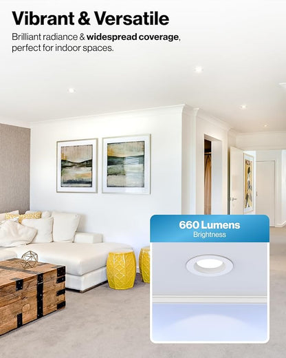 Sunco 4 Inch LED Recessed Lights Retrofit, Dimmable Can Lighting, 660 LM, 11W (40W Equivalent), Selectable CCT 2700K/3000K/3500K/4000K/5000K, Smooth Trim, Damp Rated UL 1 Pack