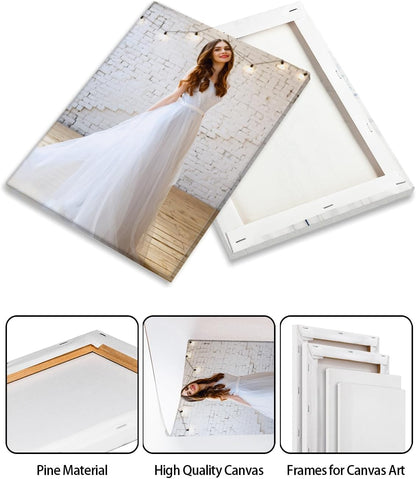 AbcCustomize Canvas Prints with Your Photos, Personalized Photo To Canvas Print for Bedroom, Living Room, Farmhouse Office Decor,Custom Canvas Wall Art for Gifts & Keepsakes, Ready to Hang