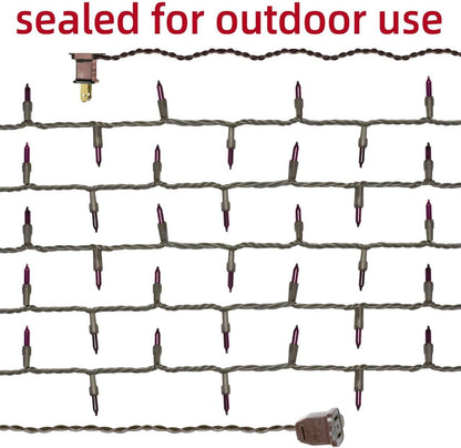 Brown Wire, Purple Incandescent Bulb 100 Mini String Lights for Indoor Halloween Tree Home Garland Birthday Wedding Party Festival Decoration