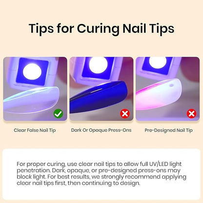 Beetles 9 In 1 Gel Nail Glue Nail Dehydrator Kit for Acrylic Nails Acid Free & Hema-Free Professional Dehydrator Prep for U V Gel Polish Long Lasting Led Lamp Required