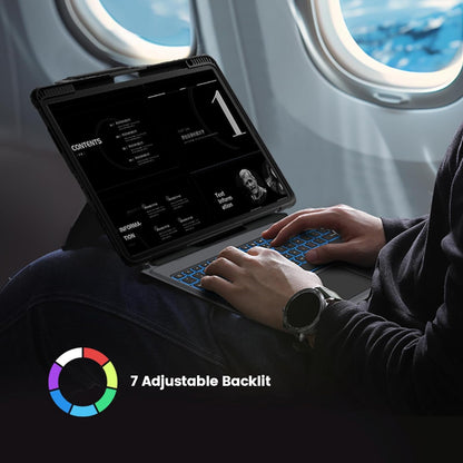 Nillkin Carry Go Backlit Keyboard Case for iPad Air M3 iPad Pro 12.9 (3rd/4th/5th/6th Generation) with Handle,for iPad Air 13 inch M2 Detachable Keyboard Case with Trackpad,Kickstand,Great Typing